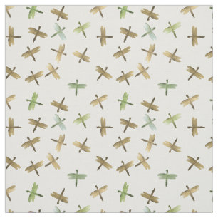 Tecido Libélulas Dourados da aguarela