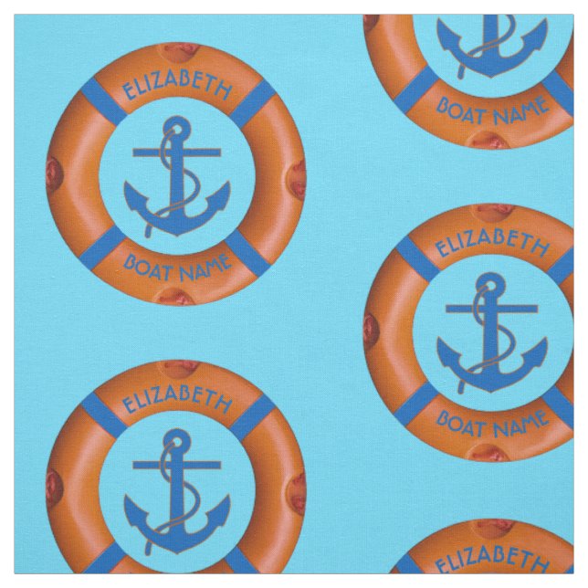 Tecido Lifesaver com o proprietário da âncora e do barco (Modelo)