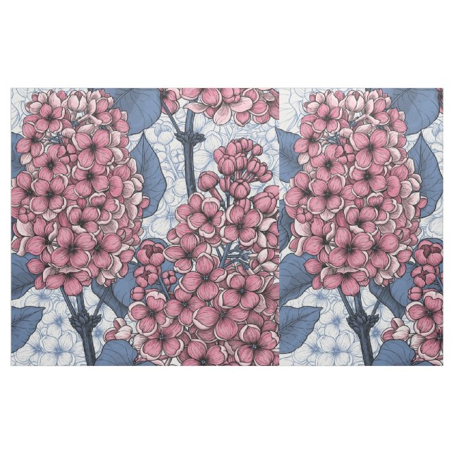 Tecido Lilac em rosa e azul (Fat Quarter)