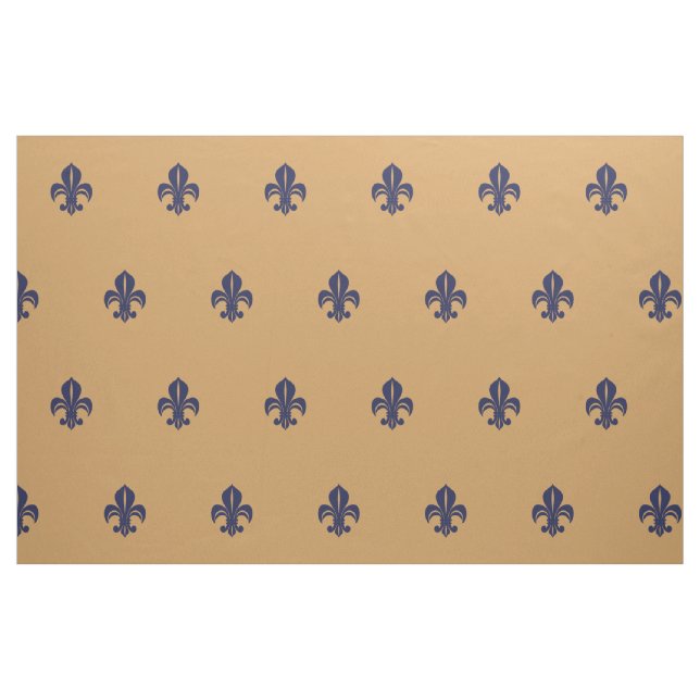 Tecido Lily francesa, pulur de lis, azul no bronzeado (Fat Quarter)