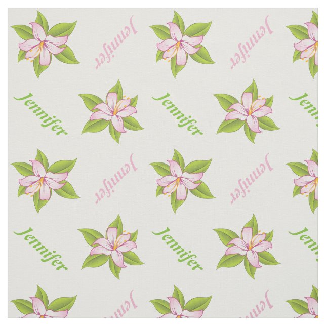 Tecido Lily rosa e floral personalizado (Modelo)