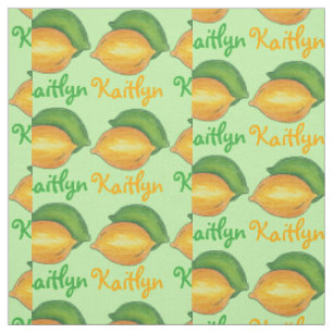 Tecido Limão de limão personalizado Citrus verde-amarelo