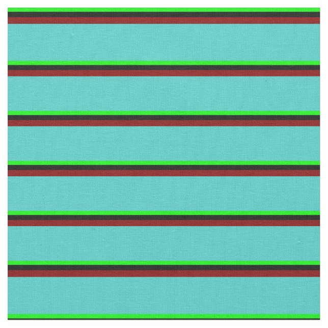 Tecido Limão, Preto, Marrom e Faixa Turquesa (Detalhe)