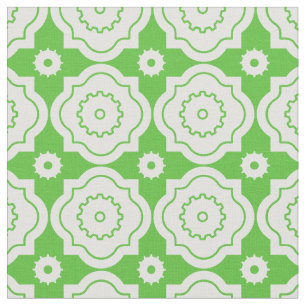 Tecido Lime Moroccan Lattice - Padrão de Engrenagens Quat