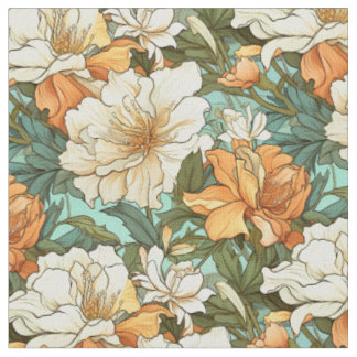 Tecido Linda Arte Nouveau Padrão Floral