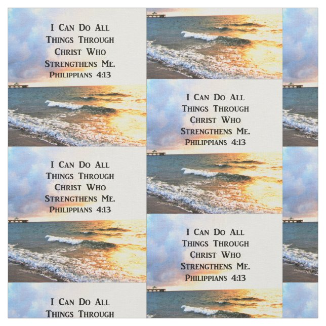 TECIDO LINDA FOTO DE SCRIPTURE DOS FILIPEIROS 4:13 (Modelo)