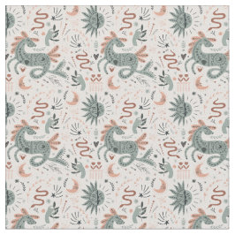 Tecido Linda pasta Rosa e padrão verde para ela