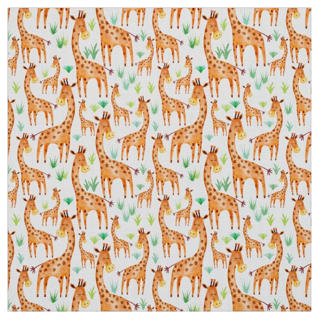 Tecido Lindas Cores-De-Água Girafa (Modelo)