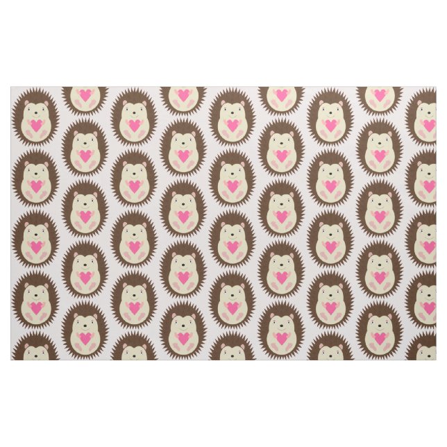 Tecido Lindo Bebê Meninaouriço-Cacheiro com Estampa Rosa (Fat Quarter)