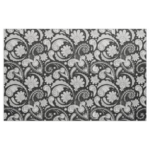 Tecido Lindos padrões de paisley preto e branco vintage