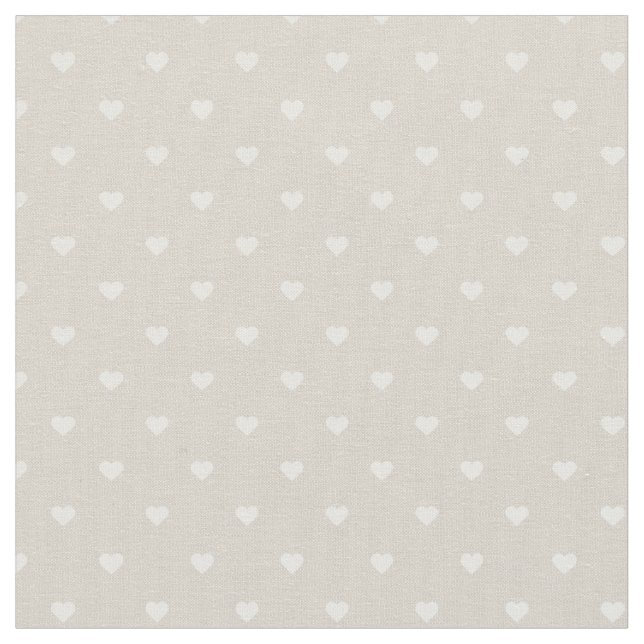 Tecido Linen Beige Bolinhas Hearts (Detalhe)