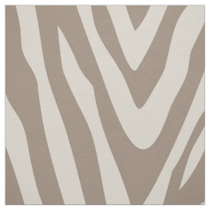 Tecido Linen Beige e Mocha Zebra Imprimem grande escala