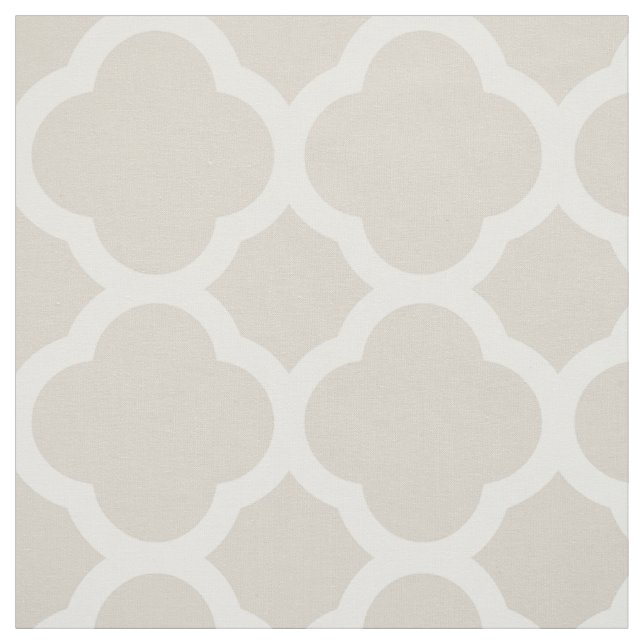 Tecido Linen Beige Modern Quatrefoil Grande Escala (Modelo)