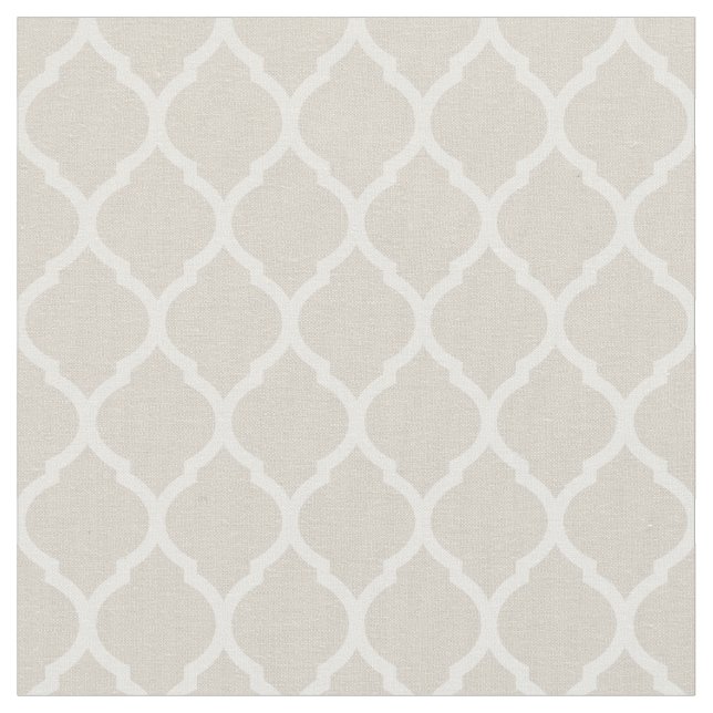Tecido Linen Beige - Quatrefoil marroquino (Detalhe)