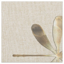 Linen Dourado Dragonfly Pattern