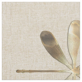 Tecido Linen Dourado Dragonfly Pattern