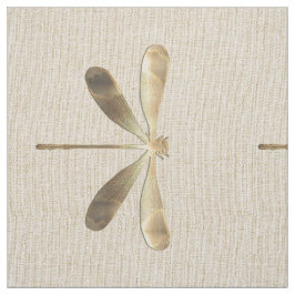 Tecido Linen Dourado Dragonfly Pattern