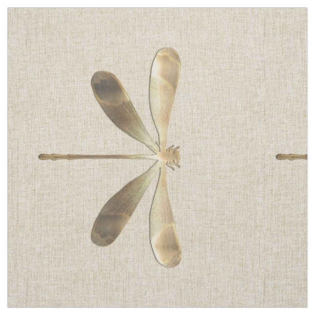 Tecido Linen Dourado Dragonfly Pattern (Modelo)