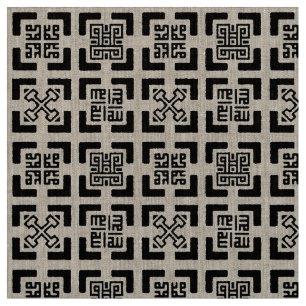 Tecido Linen Natural Adinkra-Kufic