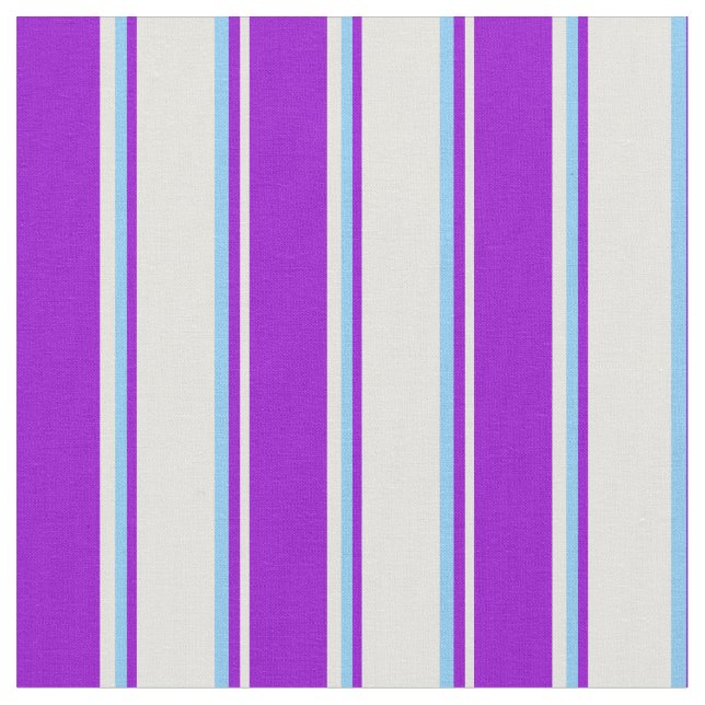 Tecido Linhas Azuis Claras Amarelas, Violetas Escuras e C (Detalhe)