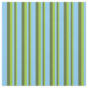 Tecido Linhas Azuis Verde, Verde Azul Escuro e Céu Claro
