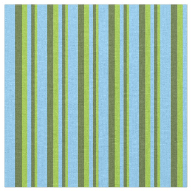 Tecido Linhas Azuis Verde, Verde Azul Escuro e Céu Claro (Detalhe)