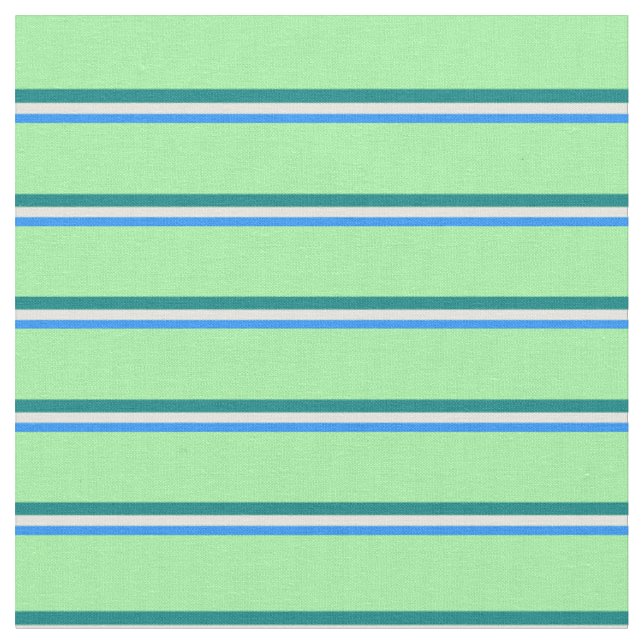 Tecido Linhas Azul, Amarelo Claro, Teto e Verde Colorido (Detalhe)