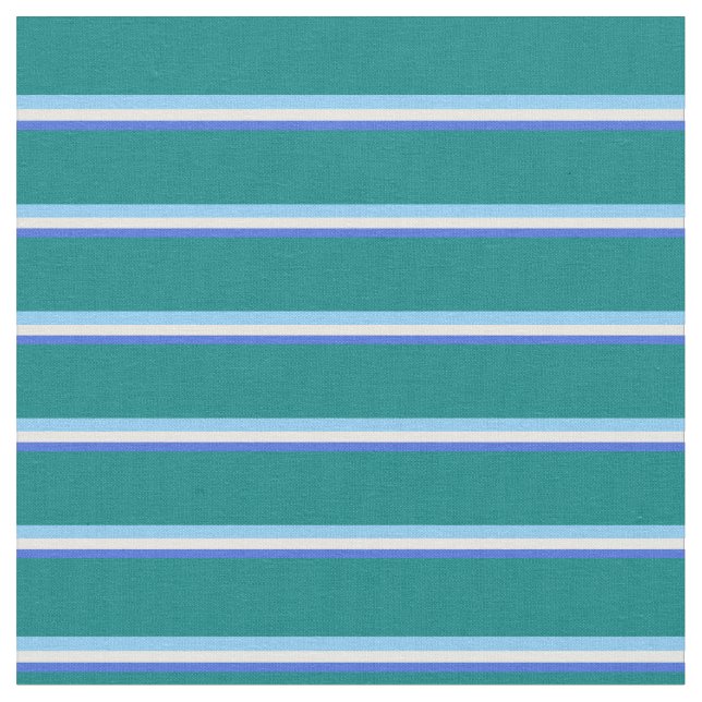 Tecido Linhas Azul, Branco, Azul-Céu-Claro e Teto (Detalhe)