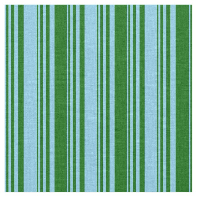 Tecido Linhas Azul-Céu e Verde Escuro (Detalhe)
