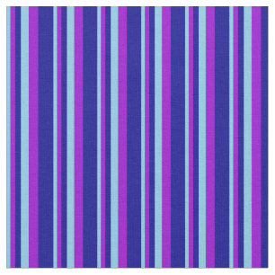Tecido Linhas Azul-Céu, Violeta Escuro e Azul Escuro Colo