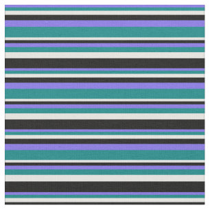 Tecido Linhas Azul, Teal, Branca e Preta com Tabuleiro Mé