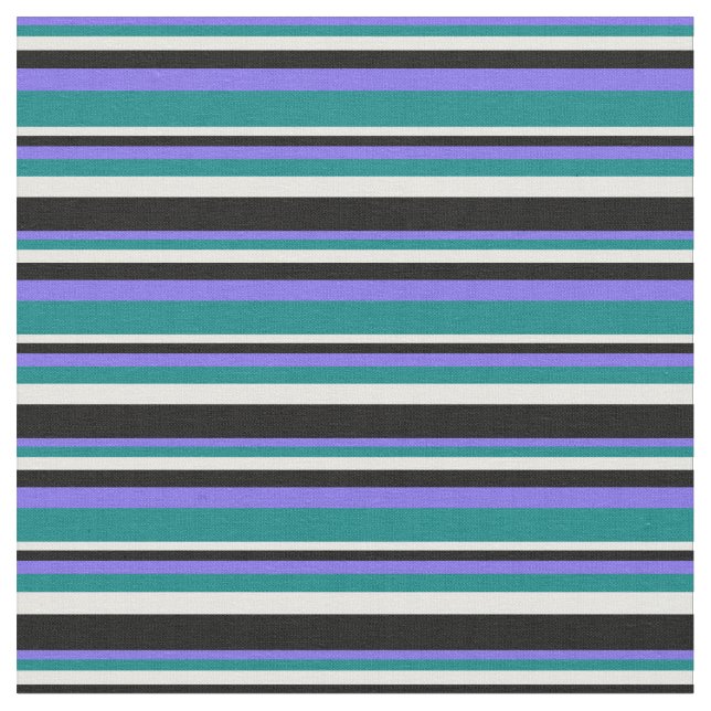Tecido Linhas Azul, Teal, Branca e Preta com Tabuleiro Mé (Detalhe)