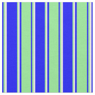 Tecido Linhas Azul, Verde Claro e Creme de Casa