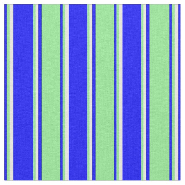 Tecido Linhas Azul, Verde Claro e Creme de Casa (Detalhe)