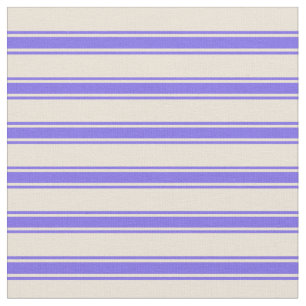 Tecido Linhas coloridas bisque e folhas azuis medias