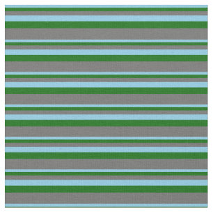 Tecido Linhas coloridas de Cinza azul-céu, verde-escuro e