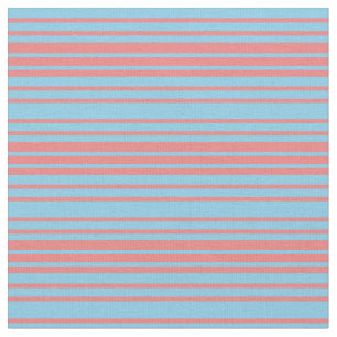 Tecido Linhas coloridas de coral azul-céu e claro