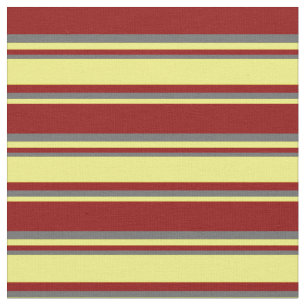Tecido Linhas de Cinza Vermelho Escuro, Amarelo e Escuro