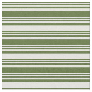 Tecido Linhas de Cor Verde Oleícola Escuro e Creme de Min