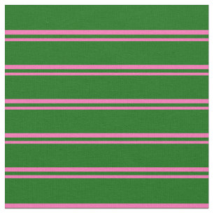 Tecido Linhas de cor verde rosa quente e escuro