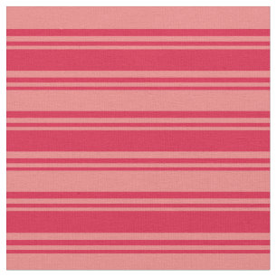 Tecido Linhas de Coral Claro e Crimson