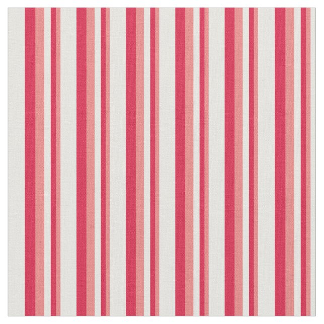 Tecido Linhas de Creme de Coral Claro, Crimson & Mint (Detalhe)