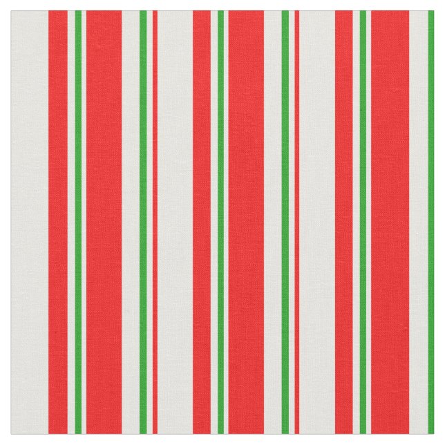 Tecido Linhas de estilo de Natal Vermelho, Branco, Verde (Detalhe)