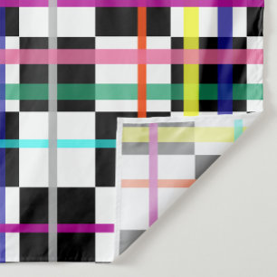 Tecido Linhas de Xadrez multicoloridas verificadas Design