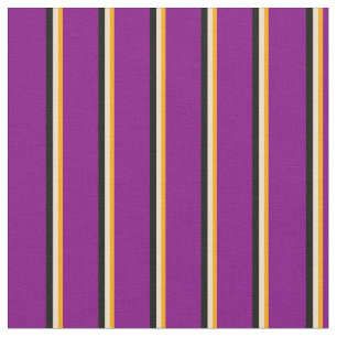 Tecido Linhas laranja, torre, preto e roxo