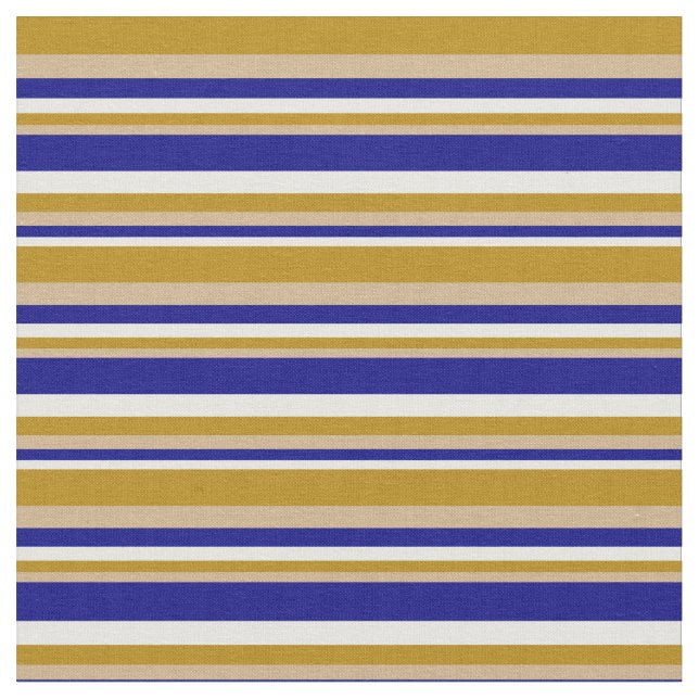 Tecido Linhas Ouro, Azul, Tan e Escuro (Detalhe)