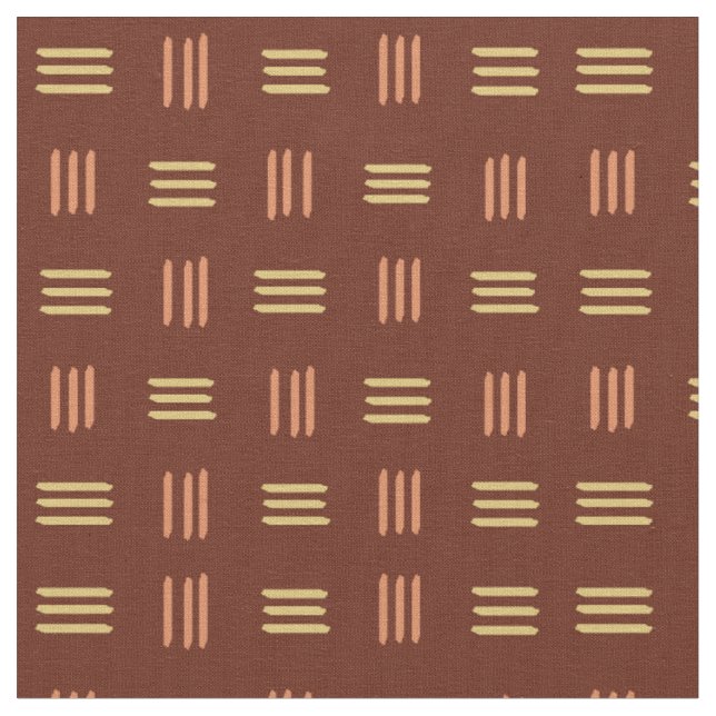 Tecido Linhas Padrão Modernas do meio século (Mahogany) (Detalhe)