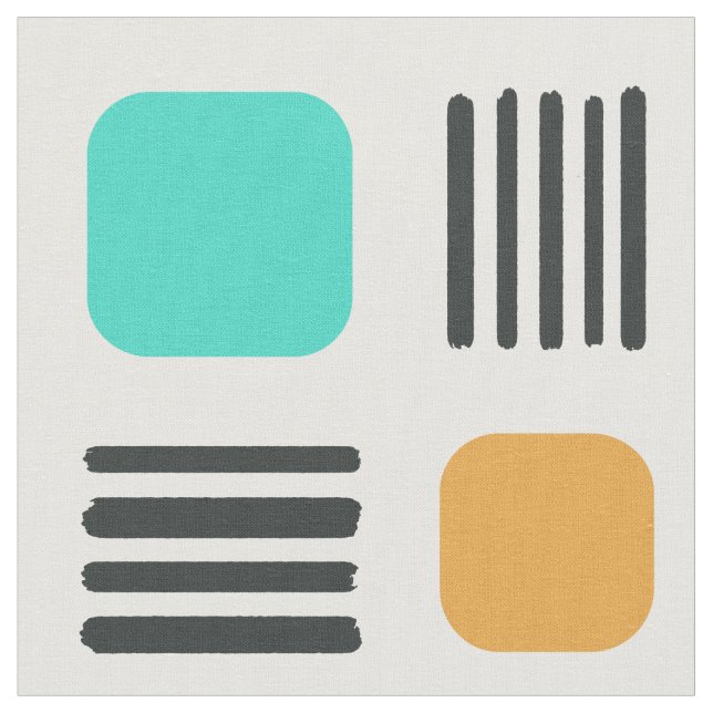 Tecido Linhas quadradas minimalistas do meio século (Detalhe)