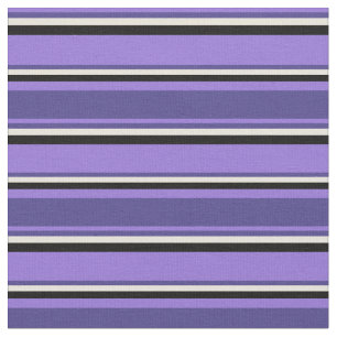 Tecido Linhas Roxo, Escuro Azul, bege e Preto