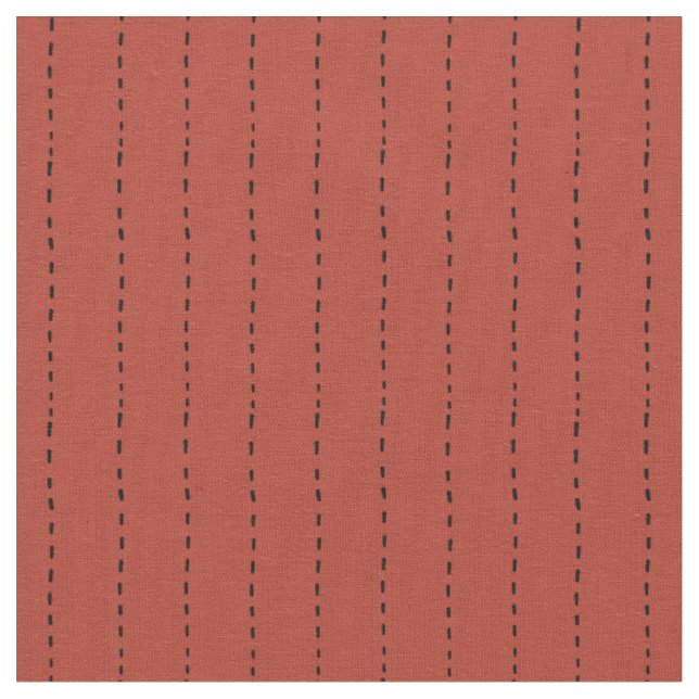 Tecido Linhas Tracejadas em Vermelho Cinza (Detalhe)